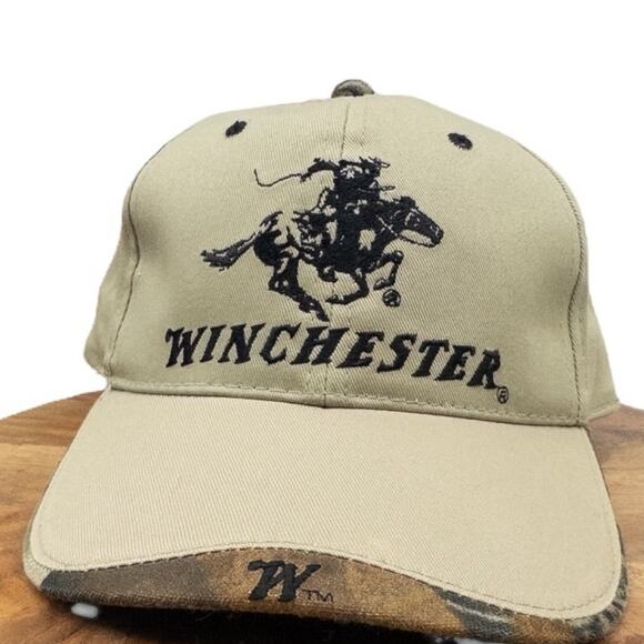 Winchester Truckers Baseball Hat Cap Tan Embroidered Logo Adjustable - Picture 2 of 4